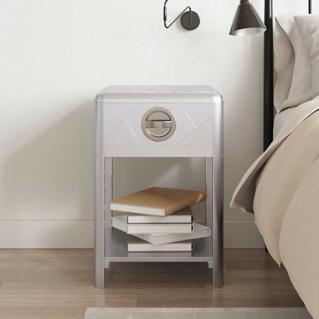 vidaXL Aviator End Table with 1 Drawer Vintage Aircraft Airman Style