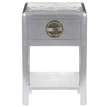 vidaXL Aviator End Table with 1 Drawer Vintage Aircraft Airman Style
