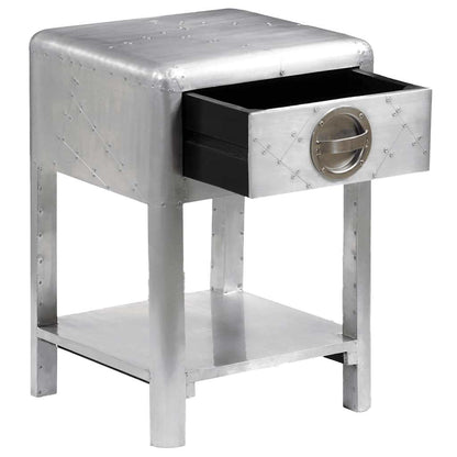vidaXL Aviator End Table with 1 Drawer Vintage Aircraft Airman Style