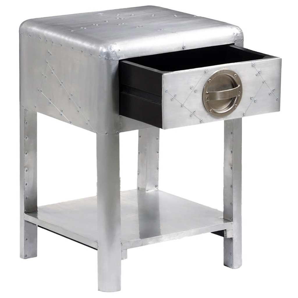 vidaXL Aviator End Table with 1 Drawer Vintage Aircraft Airman Style