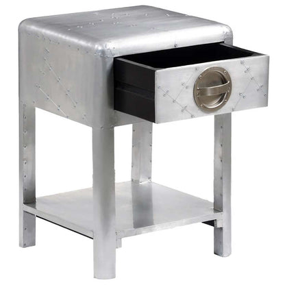 vidaXL Aviator End Table with 1 Drawer Vintage Aircraft Airman Style