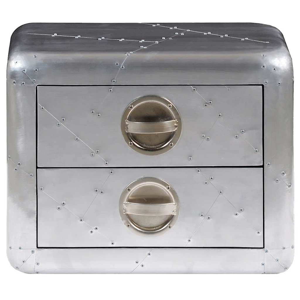 vidaXL Aviator End Table with 2 Drawers Vintage Aircraft Airman Style