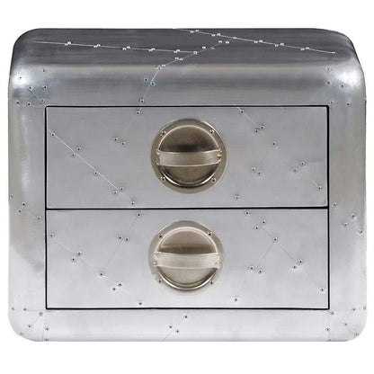 vidaXL Aviator End Table with 2 Drawers Vintage Aircraft Airman Style