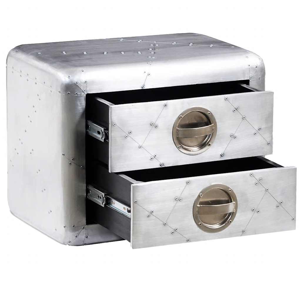 vidaXL Aviator End Table with 2 Drawers Vintage Aircraft Airman Style