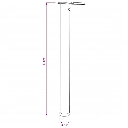 4 Height Adjustable Table Legs Brushed Nickel 710 mm