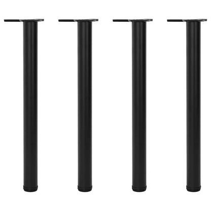 vidaXL Table Leg | Set of 4 | Black | Iron, Die-cast Zinc | Adjustable Height