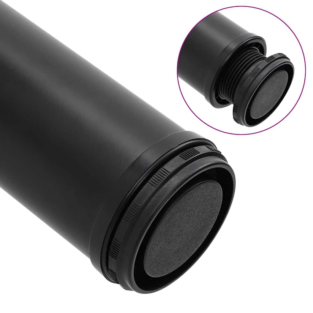 vidaXL Table Leg | Set of 4 | Black | Iron, Die-cast Zinc | Adjustable Height