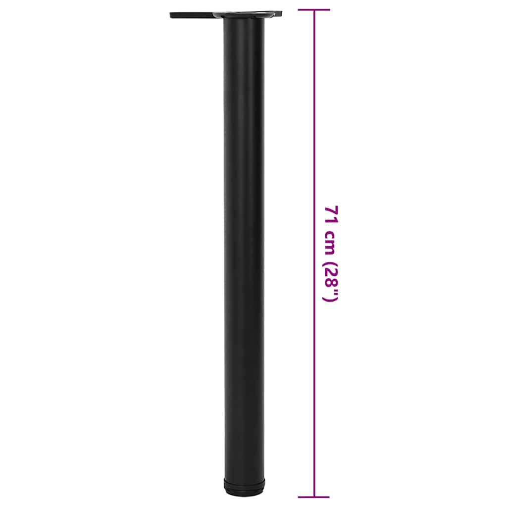 vidaXL Table Leg | Set of 4 | Black | Iron, Die-cast Zinc | Adjustable Height