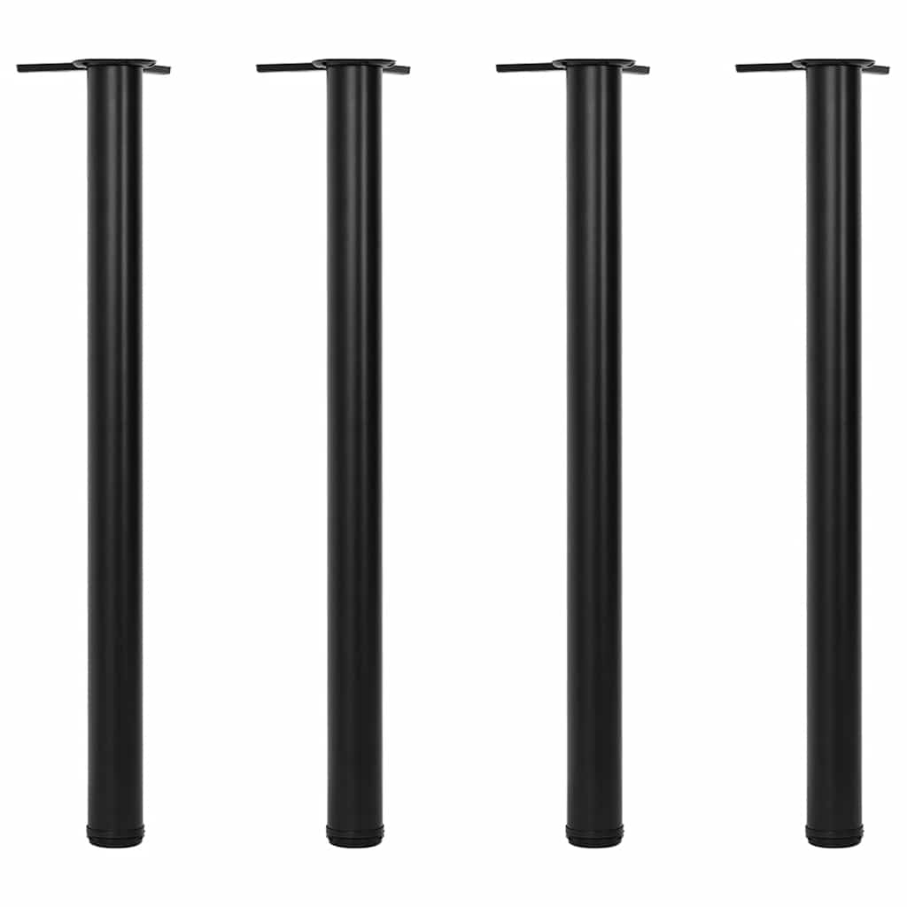 vidaXL Table Leg | Set of 4 | Black | Iron | 870 mm height | Adjustable Feet