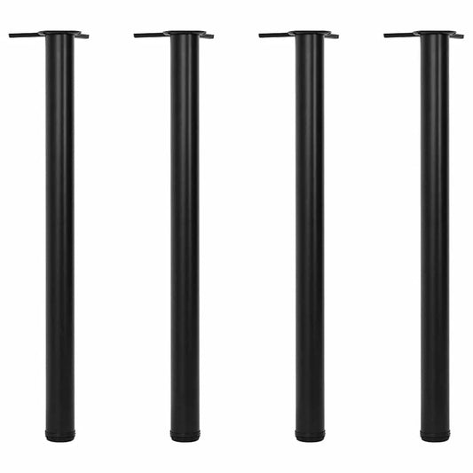 vidaXL Table Leg | Set of 4 | Black | Iron | 870 mm height | Adjustable Feet
