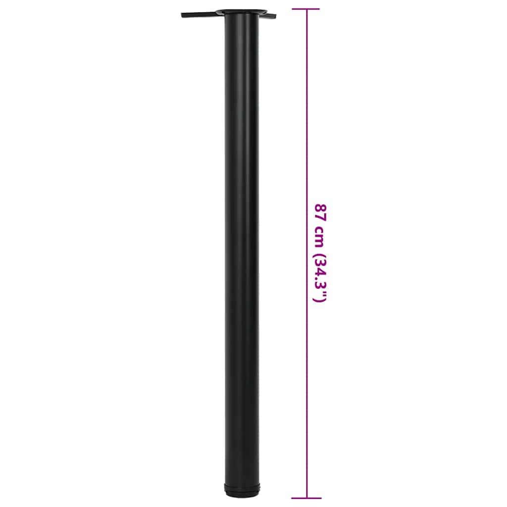 vidaXL Table Leg | Set of 4 | Black | Iron | 870 mm height | Adjustable Feet