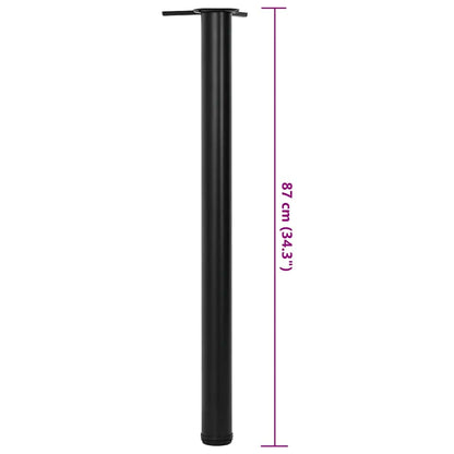 vidaXL Table Leg | Set of 4 | Black | Iron | 870 mm height | Adjustable Feet
