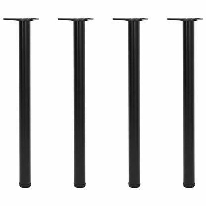 vidaXL Table Leg | Set of 4 | Black | Iron | Medium | Adjustable Feet