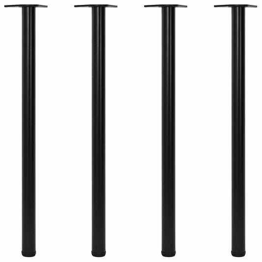 vidaXL Table Leg | Set of 4 | Black | Iron | Extra Tall | Adjustable Feet