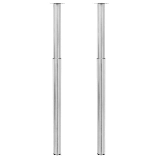 242152 2 Telescopic Table Legs Stainless Steel 710 mm-1100 mm