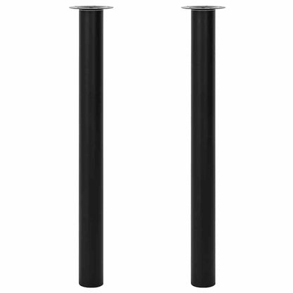 2 Telescopic Table Legs Black 710 mm-1100 mm
