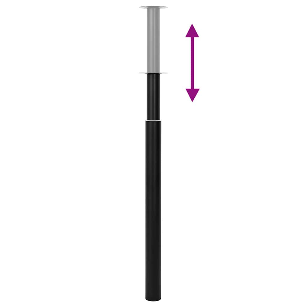 2 Telescopic Table Legs Black 710 mm-1100 mm