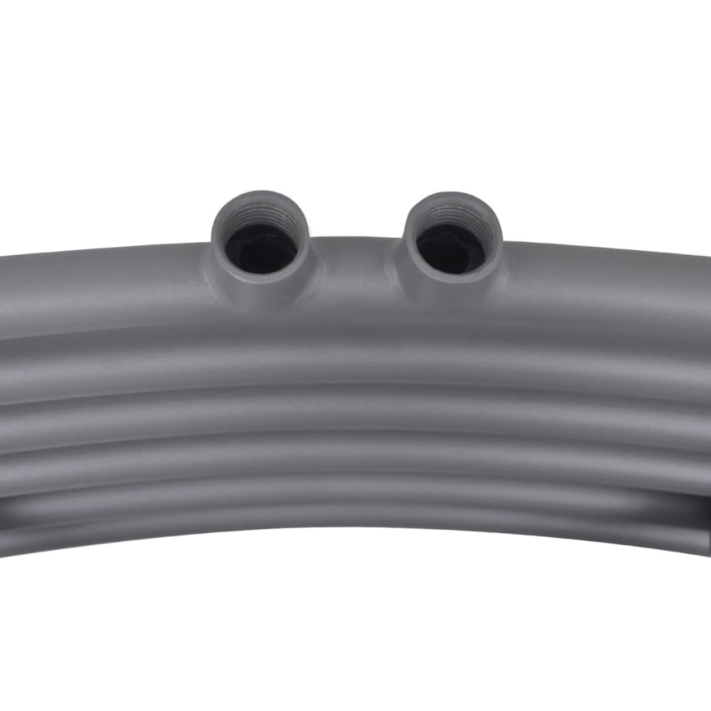 Grey Bathroom Central Heating Towel Rail Radiator Curve 480x480mm