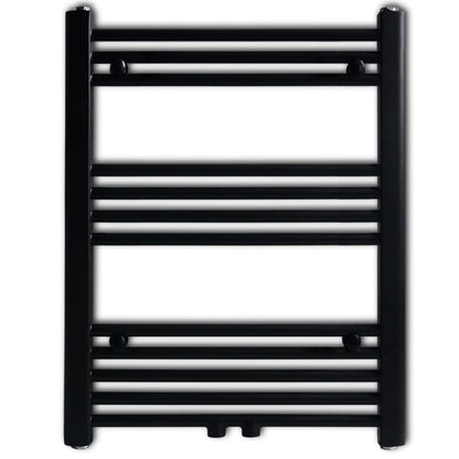 vidaXL Bathroom Heating Towel Rail Radiator Straight 600x764 mm Black
