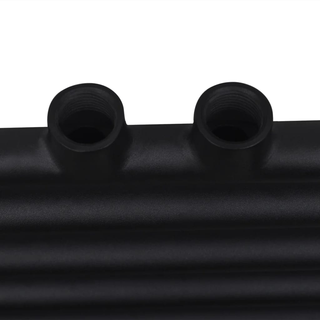 Black Bathroom Central Heating Towel Rail Radiator Straight 600x1160mm