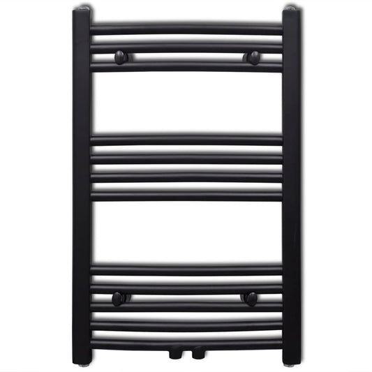 vidaXL Bathroom Heating Towel Rail Radiator Curve 500x764 mm Black