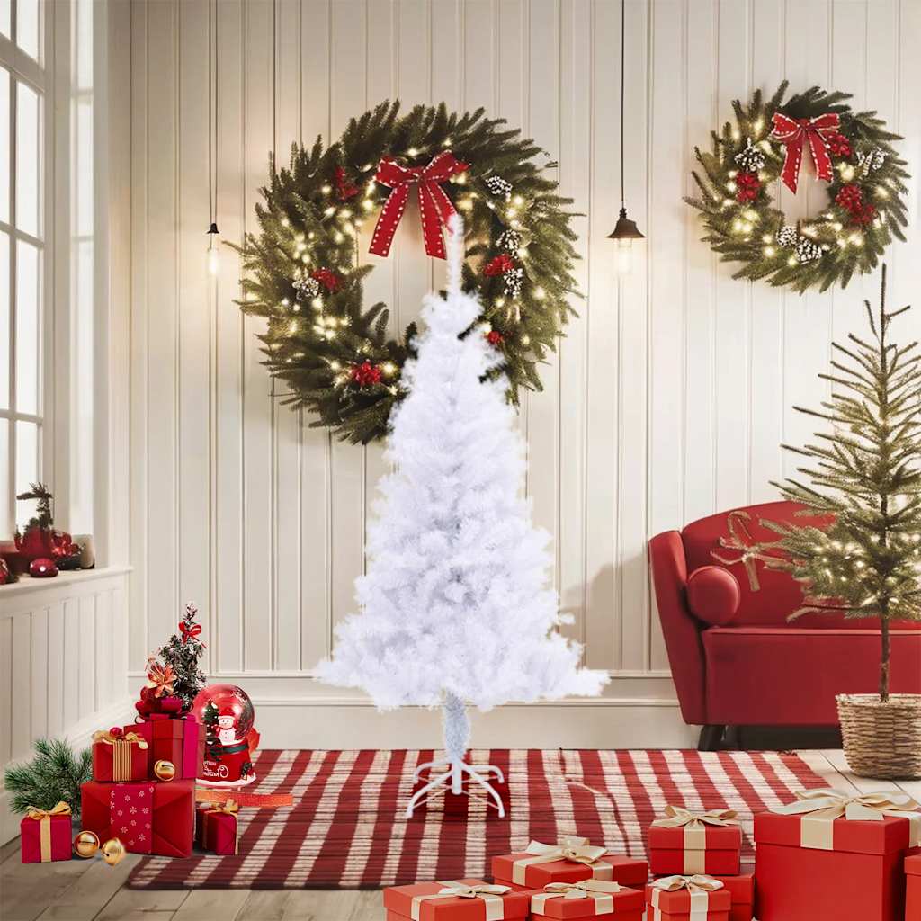 vidaXL Artificial Christmas Trees | White | PVC, Plastic | Medium | Foldable