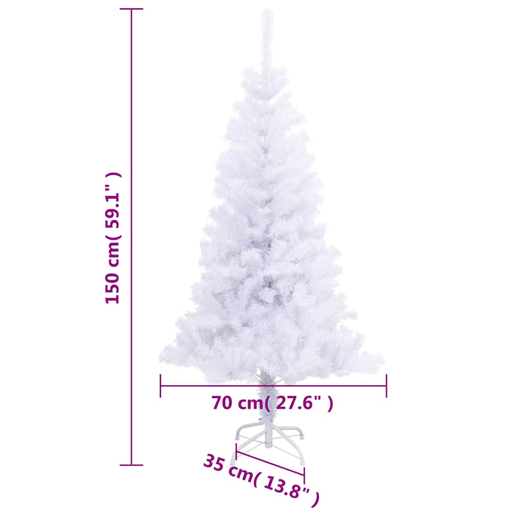 vidaXL Artificial Christmas Trees | White | PVC, Plastic | Medium | Foldable