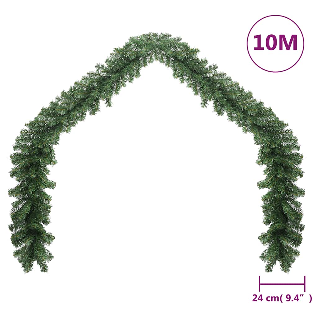 vidaXL Christmas Garland with LED Lights 10 m