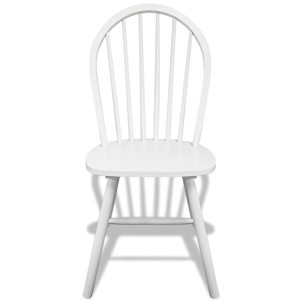 vidaXL Dining Chairs 6 pcs White Solid Rubber Wood