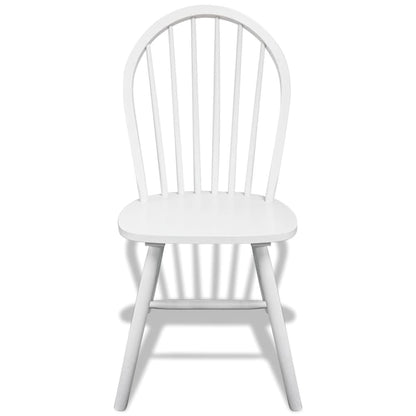 vidaXL Dining Chairs 6 pcs White Solid Rubber Wood