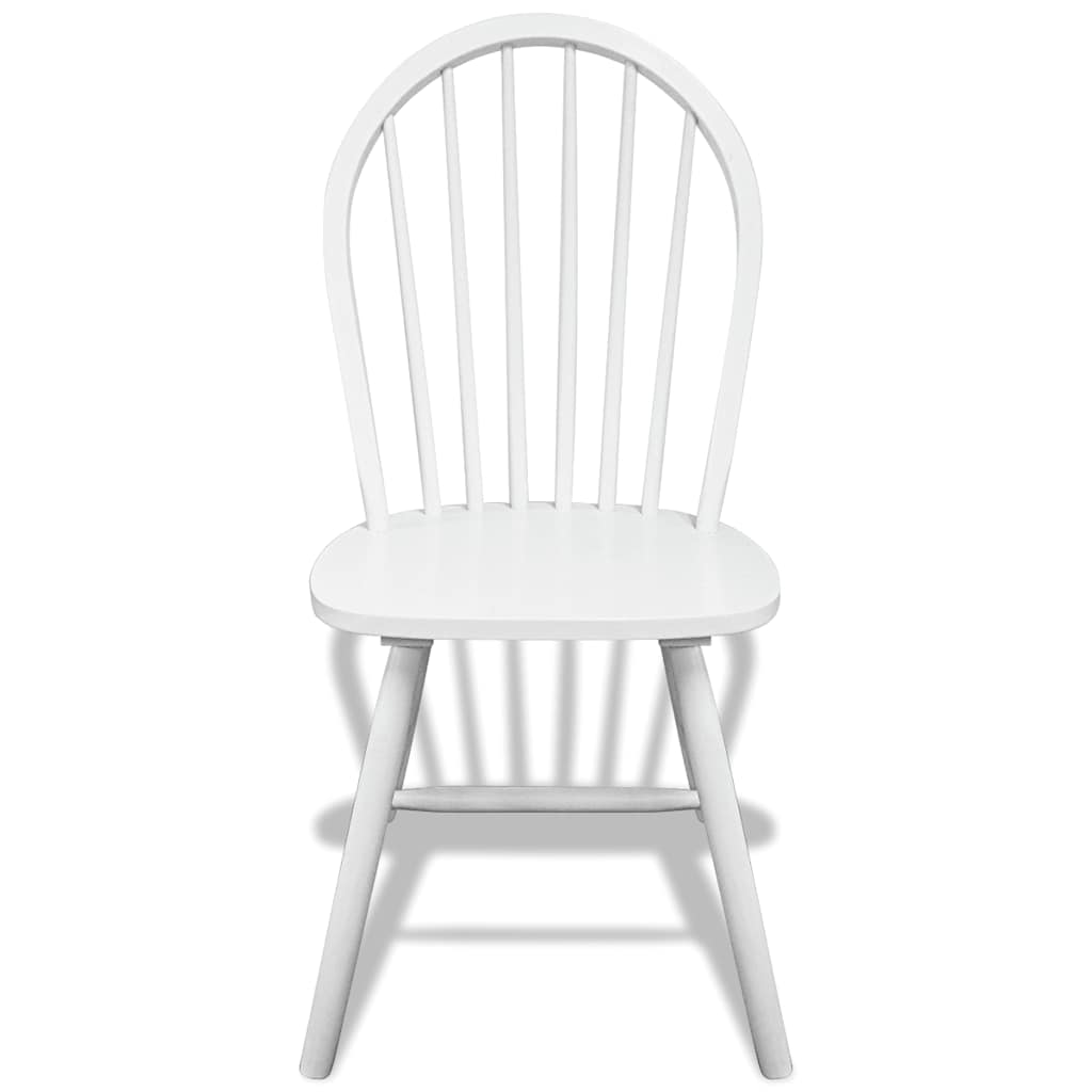 vidaXL Dining Chairs 6 pcs White Solid Rubber Wood