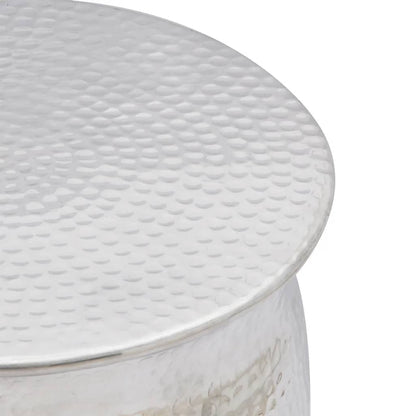 vidaXL Hammered Aluminium Stool/Side Table Silver