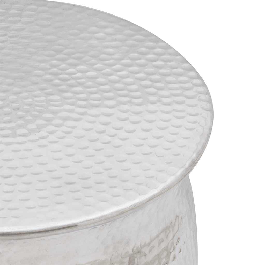 vidaXL Hammered Aluminium Stool/Side Table Silver