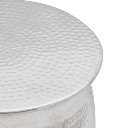 vidaXL Hammered Aluminium Stool/Side Table Silver