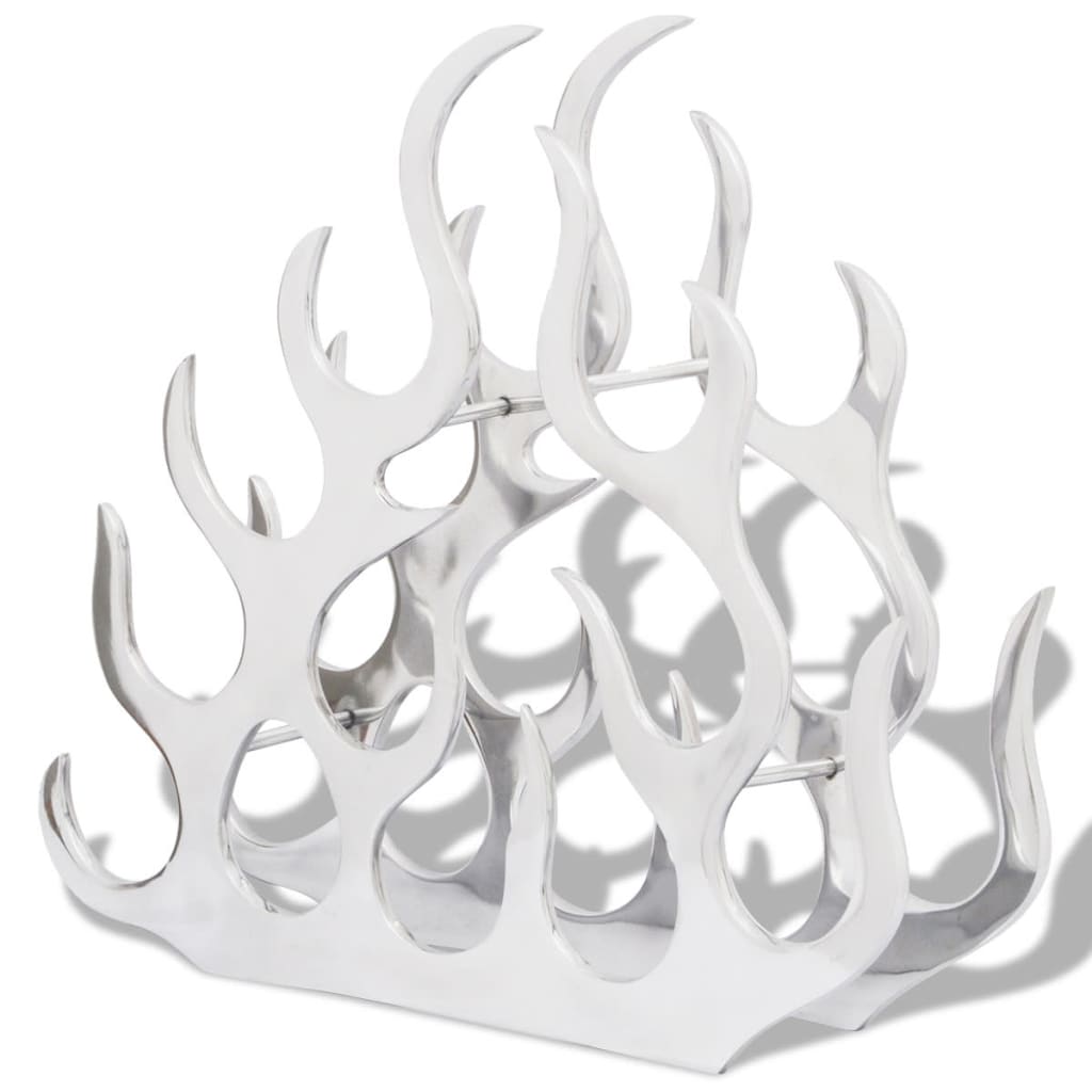 vidaXL Wine Stand for 11 Bottles Silver Aluminium