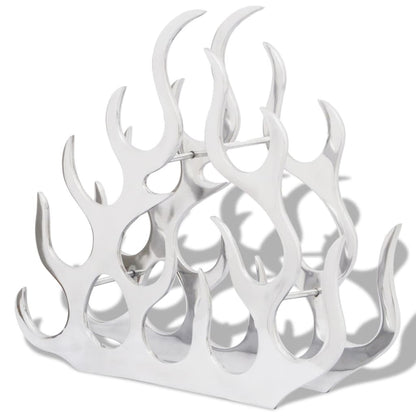 242332 vidaXL Wine Stand for 11 Bottles Silver Aluminium