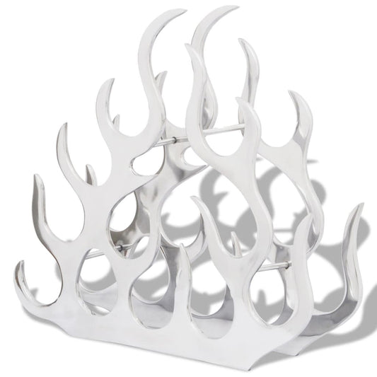 242332 vidaXL Wine Stand for 11 Bottles Silver Aluminium