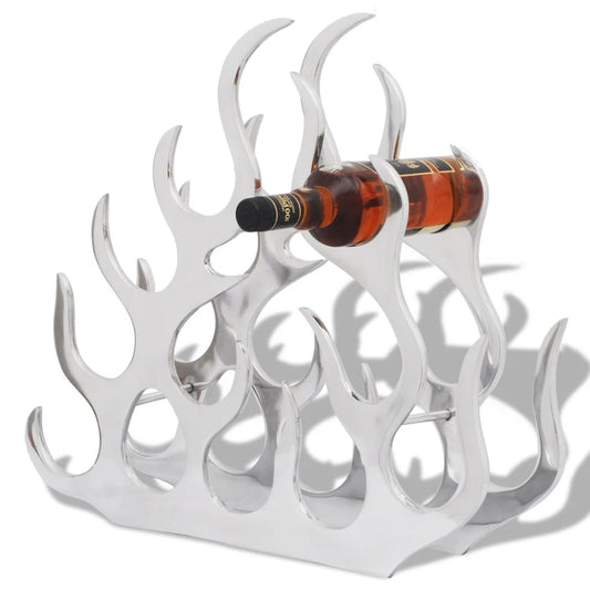 242332 vidaXL Wine Stand for 11 Bottles Silver Aluminium