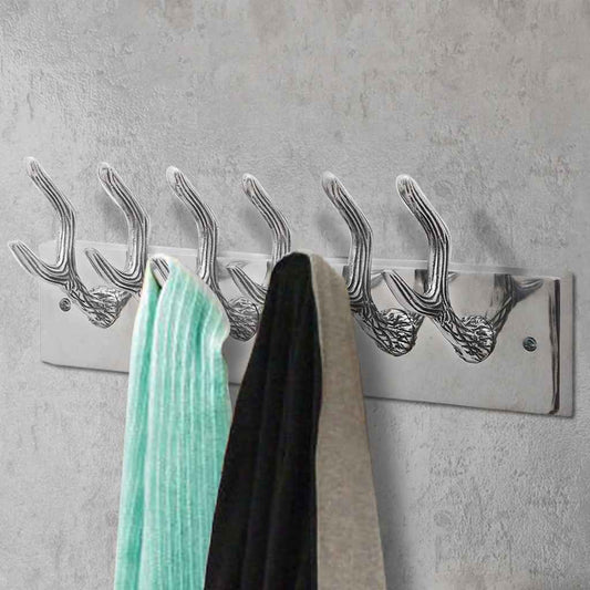 vidaXL Aluminium Wardrobe Hook Coat Rack Hat/Tie Hanger Silver
