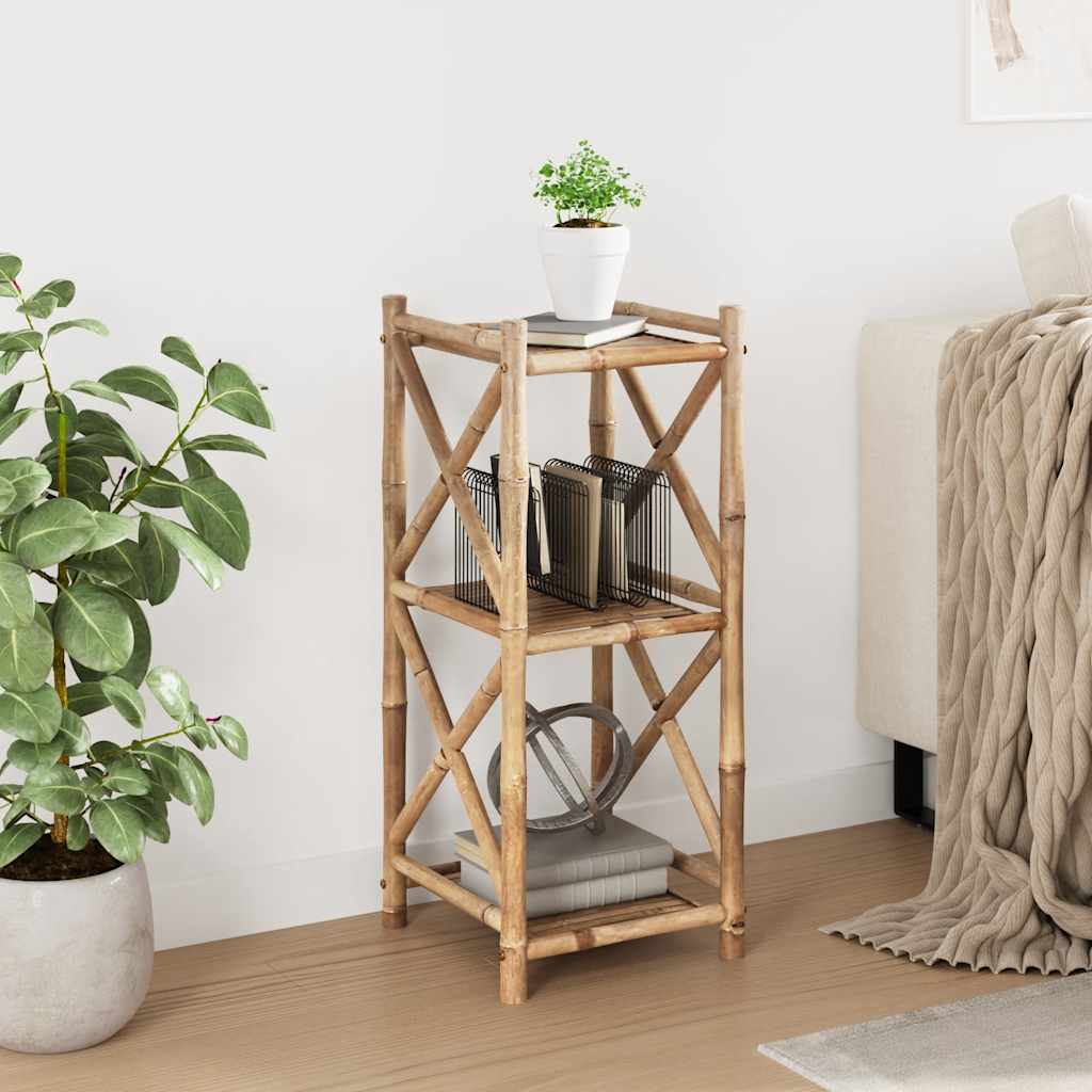 vidaXL 3-Tier Square Bamboo Shelf