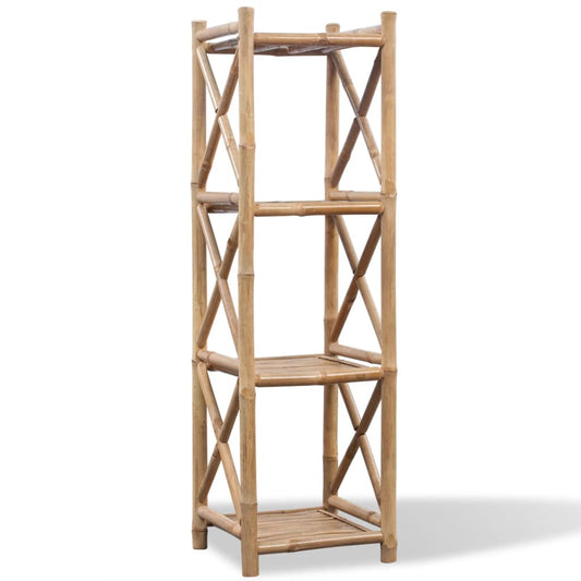 242492 vidaXL 4-Tier Square Bamboo Shelf
