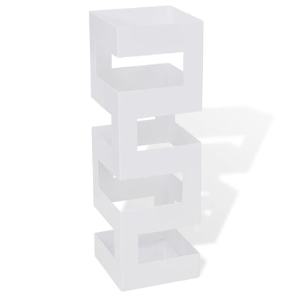 vidaXL Umbrella Stand | White | Powder-coated steel | 48.5 cm tall
