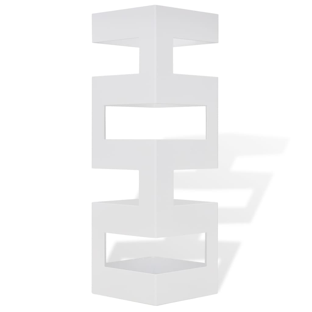 vidaXL Umbrella Stand | White | Powder-coated steel | 48.5 cm tall