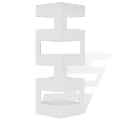 vidaXL Umbrella Stand | White | Powder-coated steel | 48.5 cm tall
