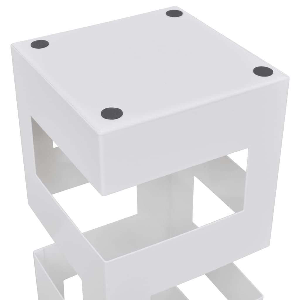 vidaXL Umbrella Stand | White | Powder-coated steel | 48.5 cm tall