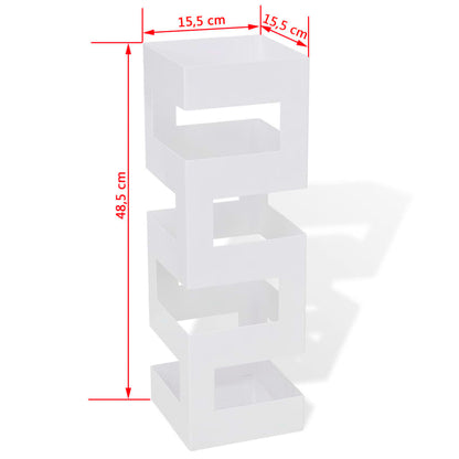 vidaXL Umbrella Stand | White | Powder-coated steel | 48.5 cm tall