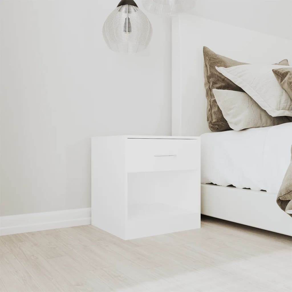vidaXL Nightstand 2 pcs with Drawer White