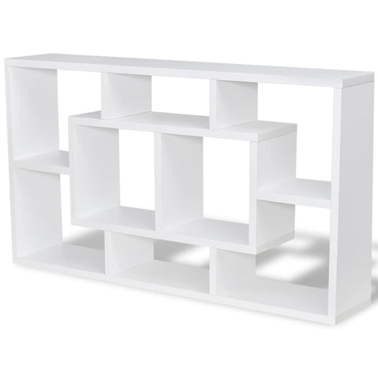 242548 Floating Wall Display Shelf 8 Compartments White