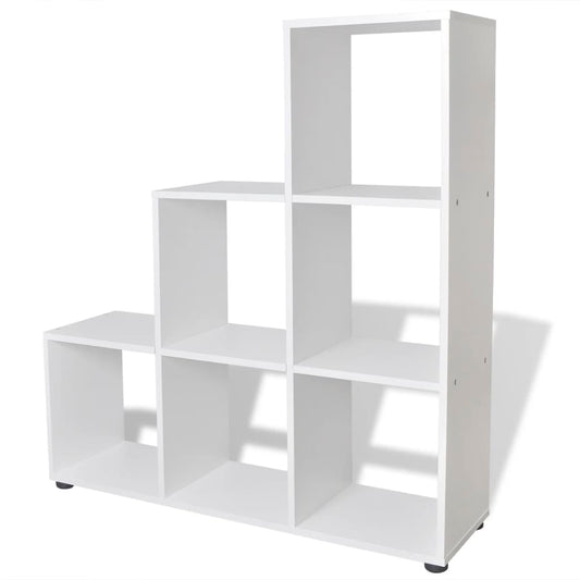 242552 vidaXL Staircase Bookcase/Display Shelf 107 cm White