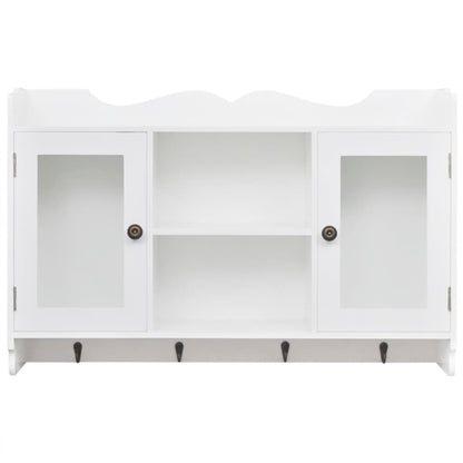 242435 White MDF Wall Cabinet Display Shelf Book/DVD/Glass Storage
